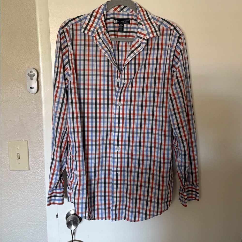 Island Sands Stylish Plaid Button-Down Shirt for Men